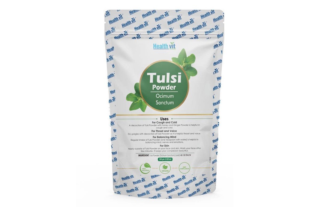 Health Vit Tulsi Powder (Ocimum Sanctum)   Pack  100 grams